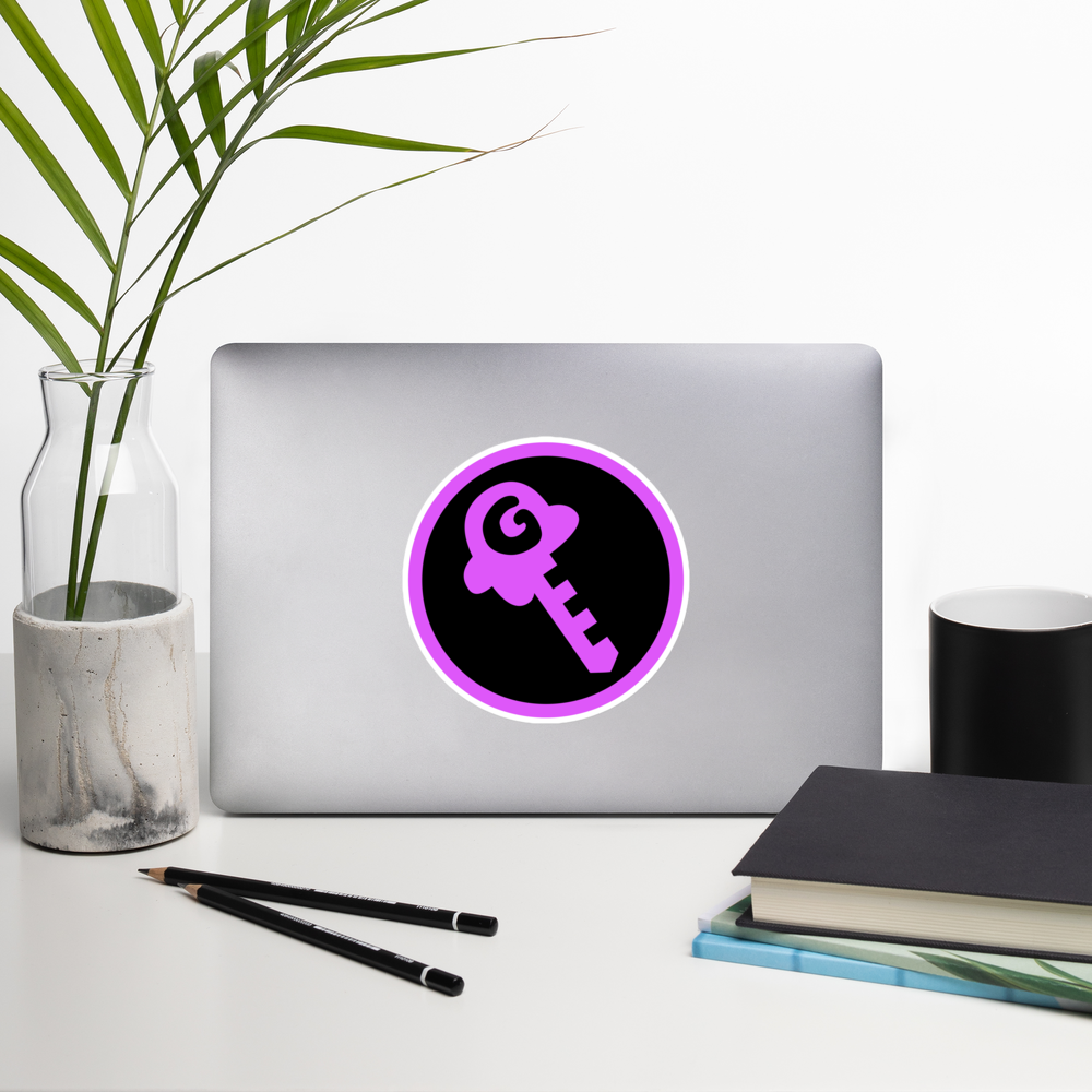 Gkey pink and black bubble-free stickers