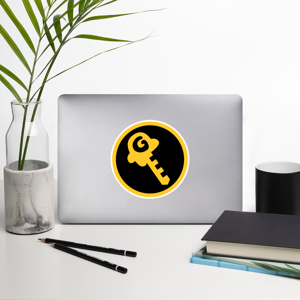 Gkey logo bubble-free stickers (yellow and black logo)