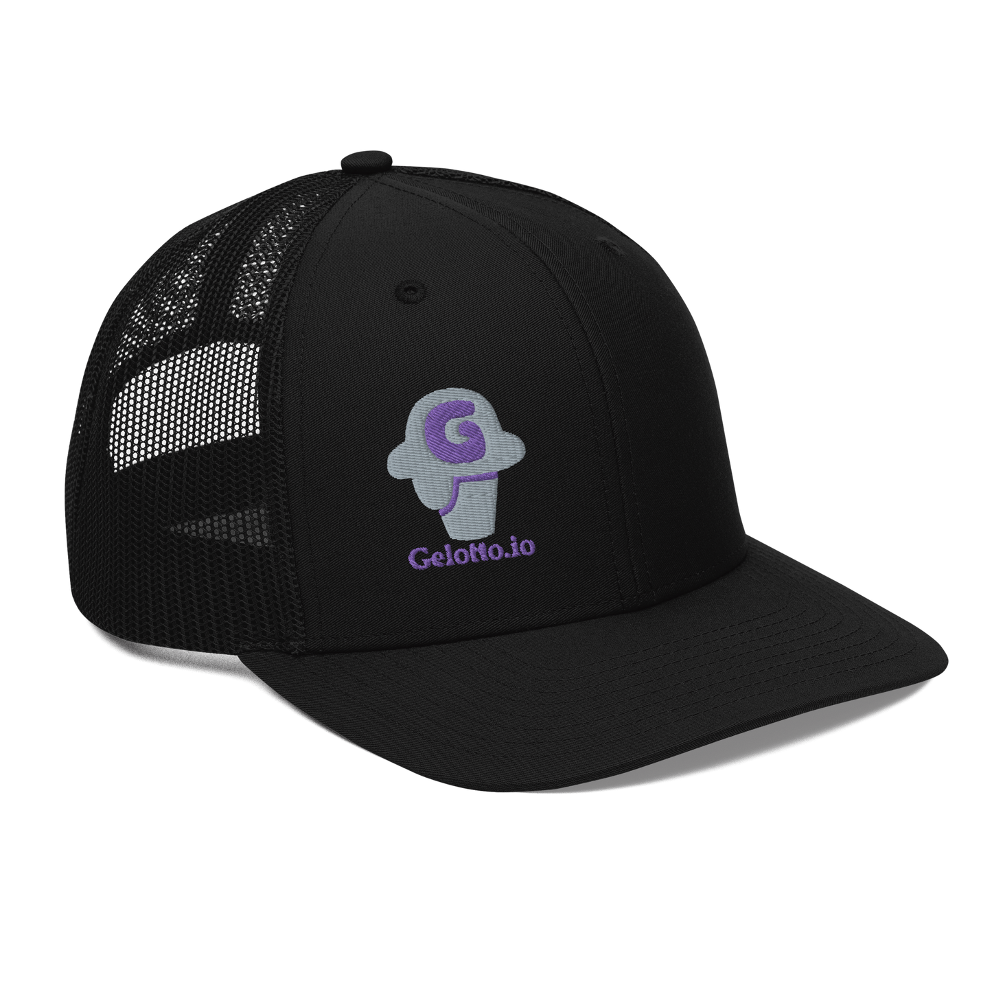 Gelotto logo Trucker Cap (purple and grey logo)